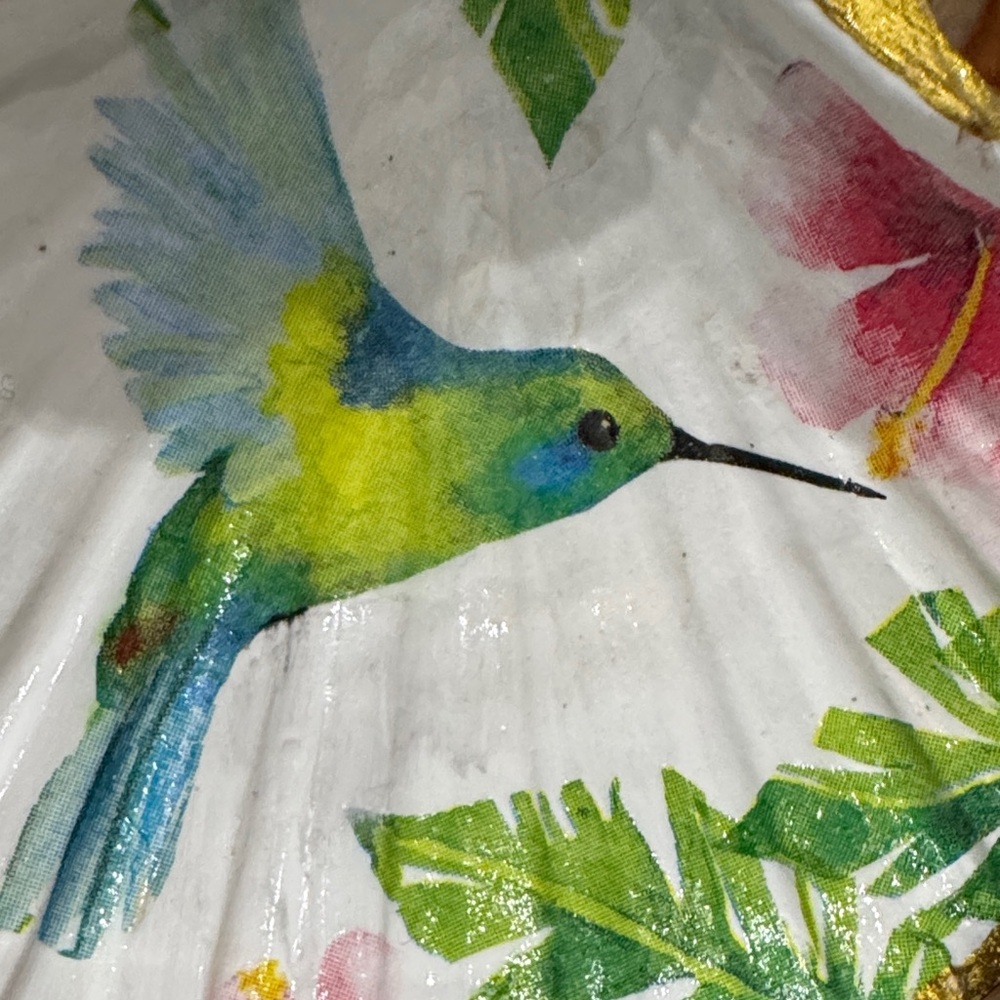Decorative Shell with Hummingbird Design - Picture 2 of 4